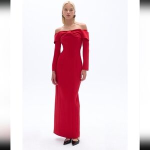 Chic Long Sleeve Red Dress